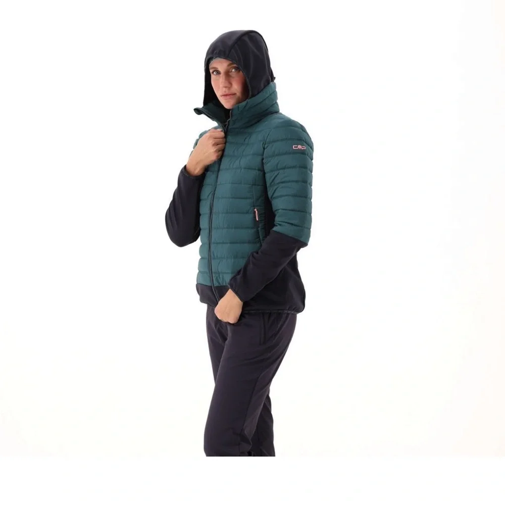 CMP puffer jacket pink black peony Unlimitech women's hybrid jacket quilted - Picture 7 of 16